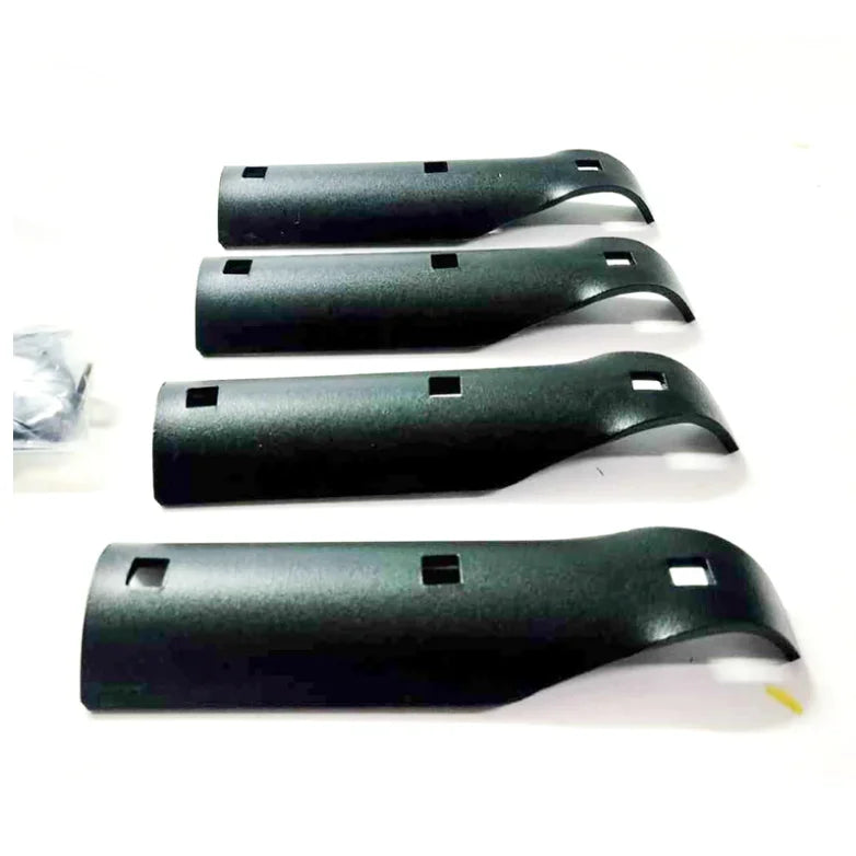 Black plastic roof rack end caps for Rockarmor 50-52mm brush bar clamps