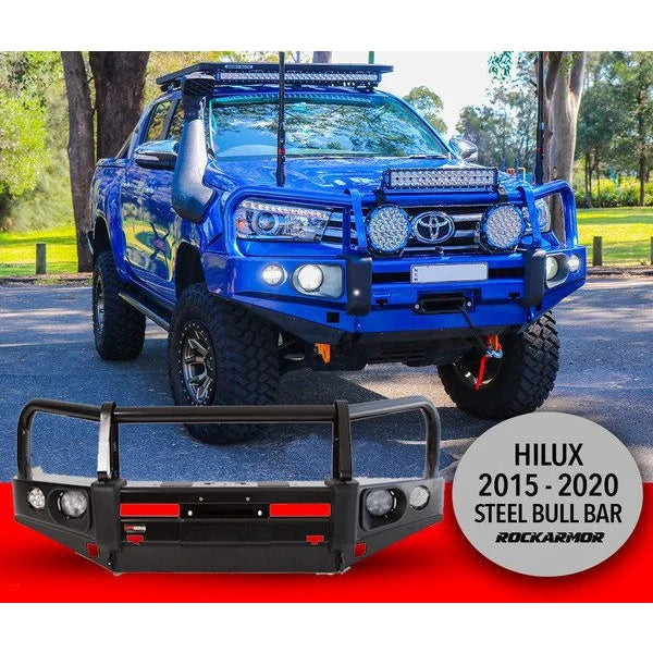 Steel bull bar with fog lights for Toyota Hilux N80 2015-2020 Elite Bull Bar
