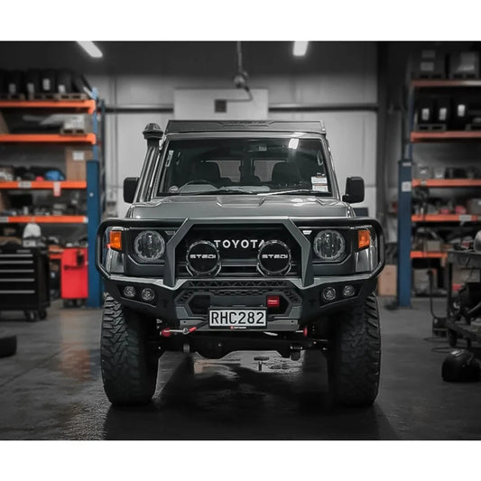 rockarmor hoop bull bar landcruiser design with spotlights and headlights mount