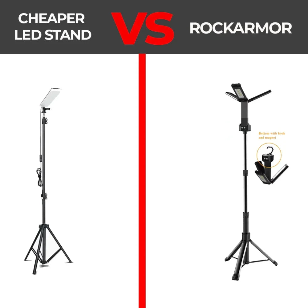 rockarmor LED light stand for tents and ornings for 4WD tours