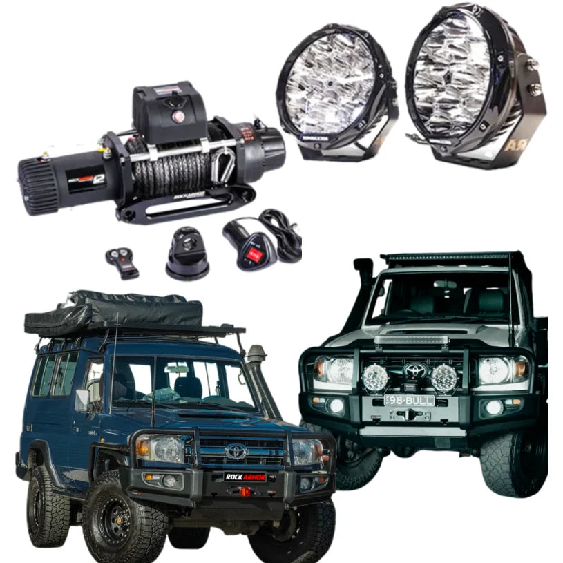 Rockarmor Premium Bullbar Frontal Combo To Suit Toyota Lancdruiser 76,78,79 2005 + - Winch Bar Combo