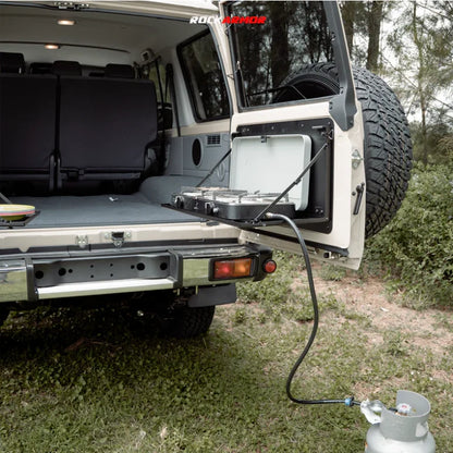 Rockarmor Rear Folding Table And Pantry To Suit Prado 120 - Rear Table