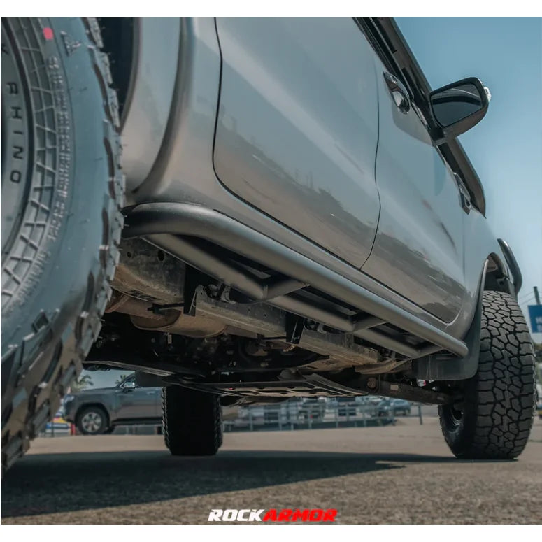Steel checker plate off-road vehicle side steps with fitting video for Ford Ranger Px models